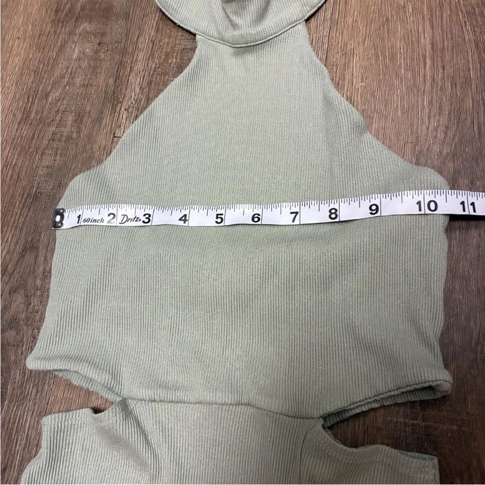 Lulus Sage Green Cutout Maxi Dress XS Ribbed Bodycon Summer - Picture 5 of 7